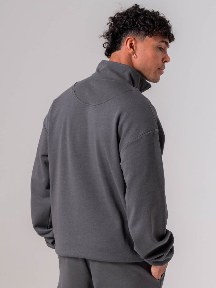 Unisex Fleece Half Zip - Charcoal Clothing Ryderwear