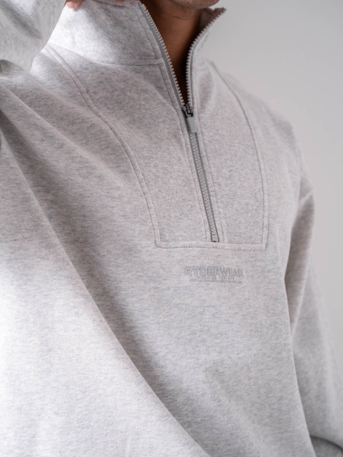 Unisex Fleece Half Zip - Snow Marle Clothing Ryderwear