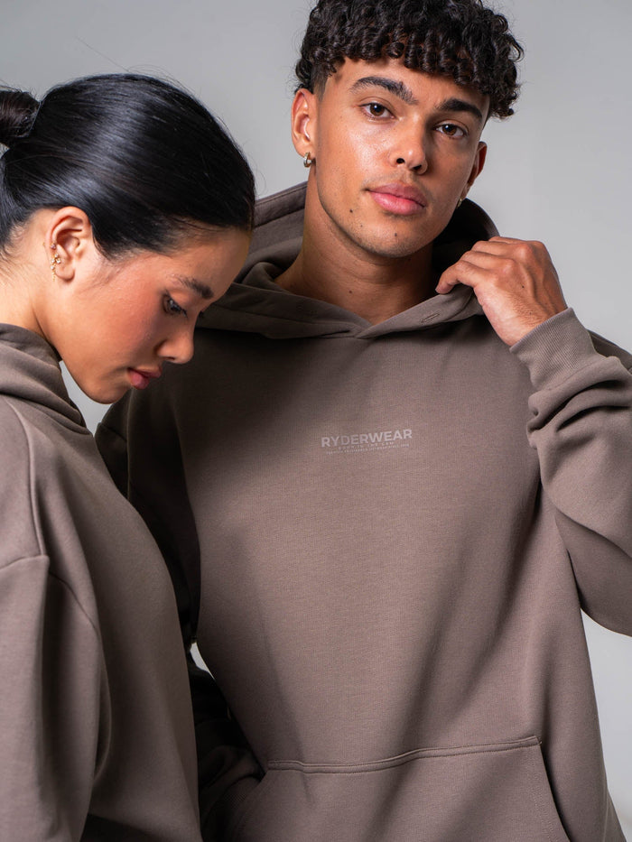 Unisex Fleece Hoodie - Deep Taupe Clothing Ryderwear