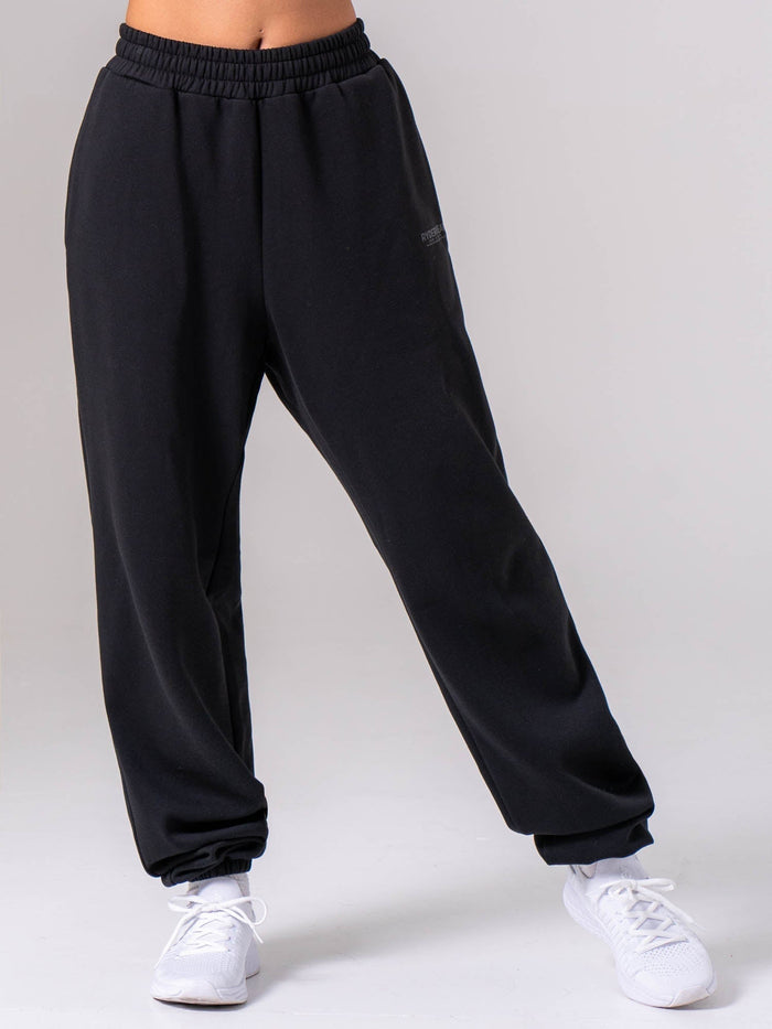 Unisex Fleece Track Pant - Black Clothing Ryderwear