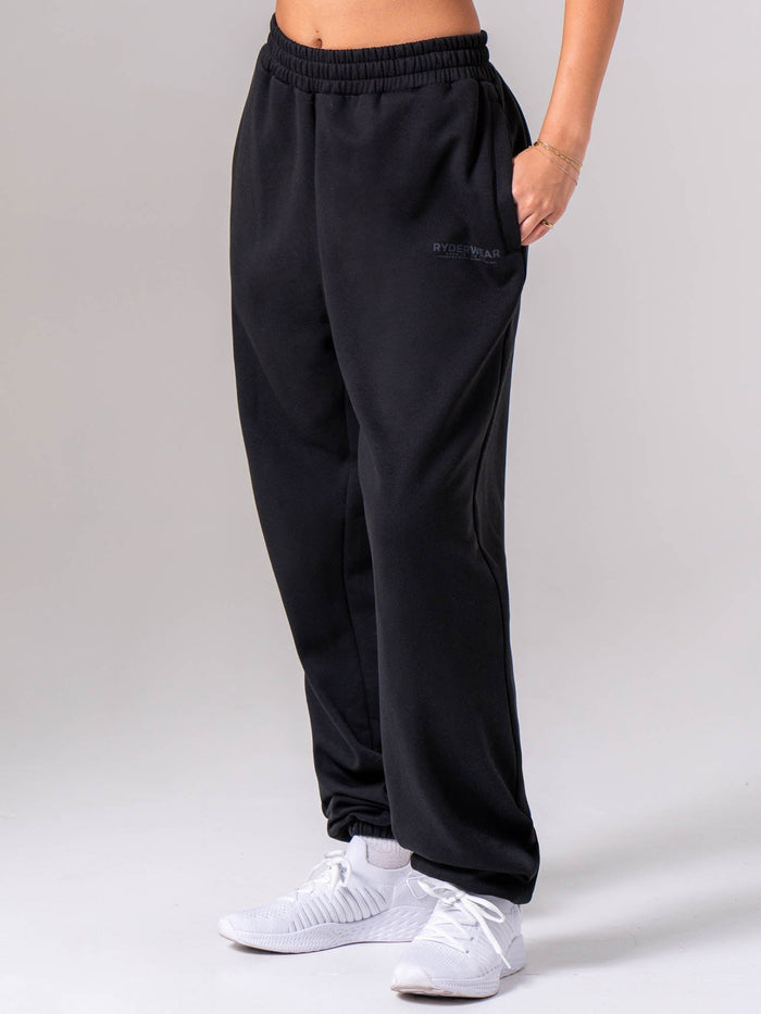 Unisex Fleece Track Pant - Black Clothing Ryderwear