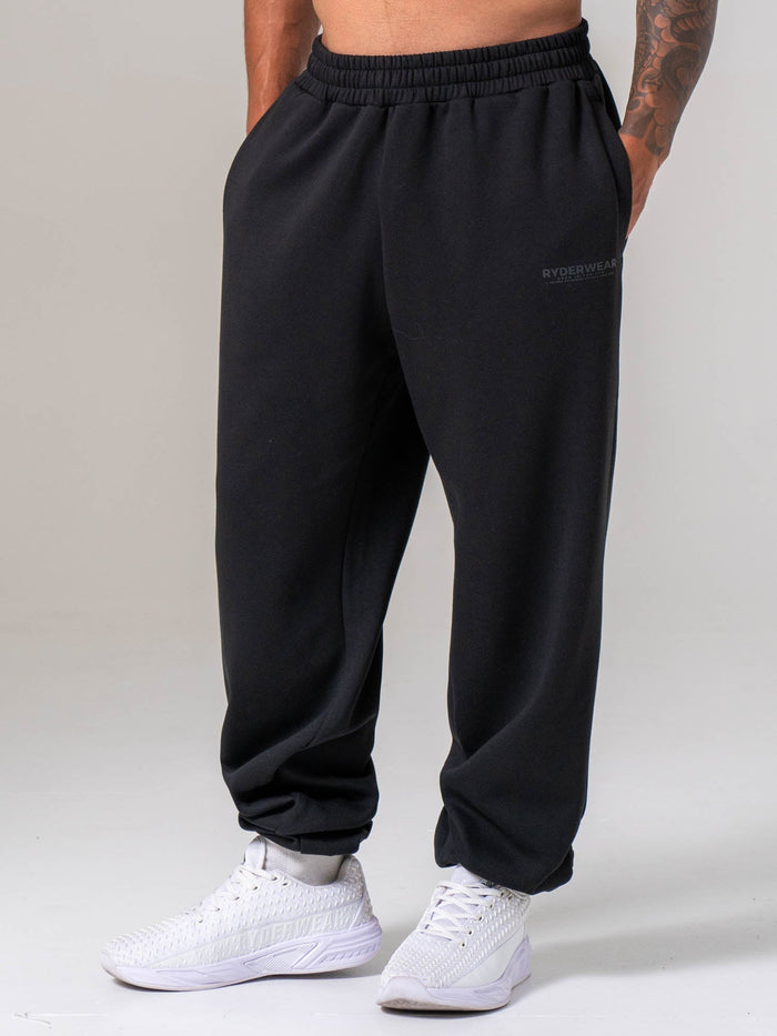 Unisex Fleece Track Pant - Black Clothing Ryderwear