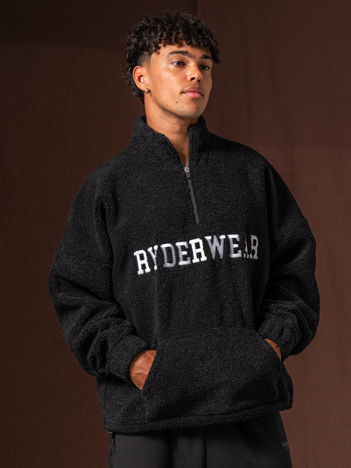 Unisex Teddy Jumper - Black Clothing Ryderwear