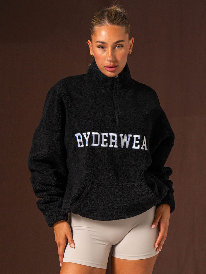 Unisex Teddy Jumper - Black Clothing Ryderwear