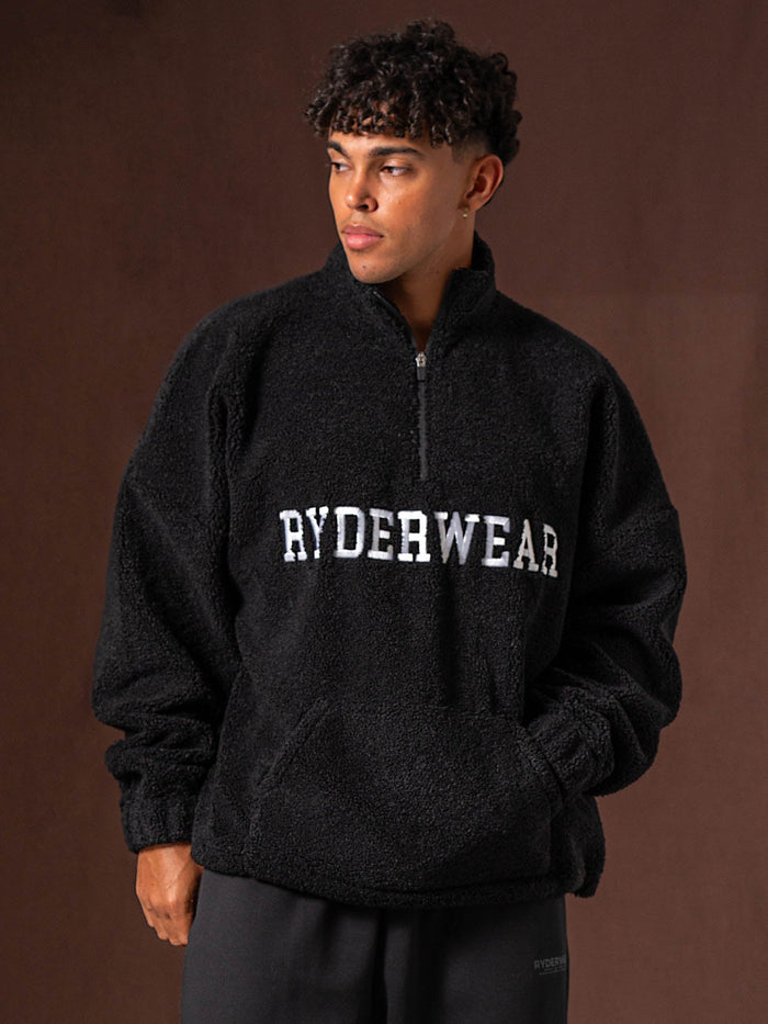 Unisex Teddy Jumper - Black Clothing Ryderwear
