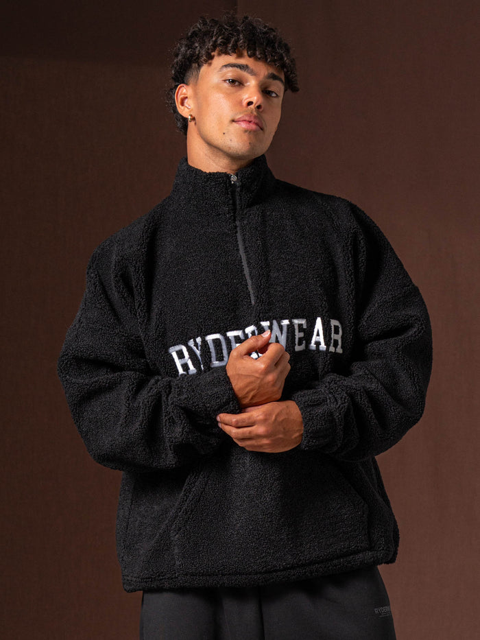 Unisex Teddy Jumper - Black Clothing Ryderwear