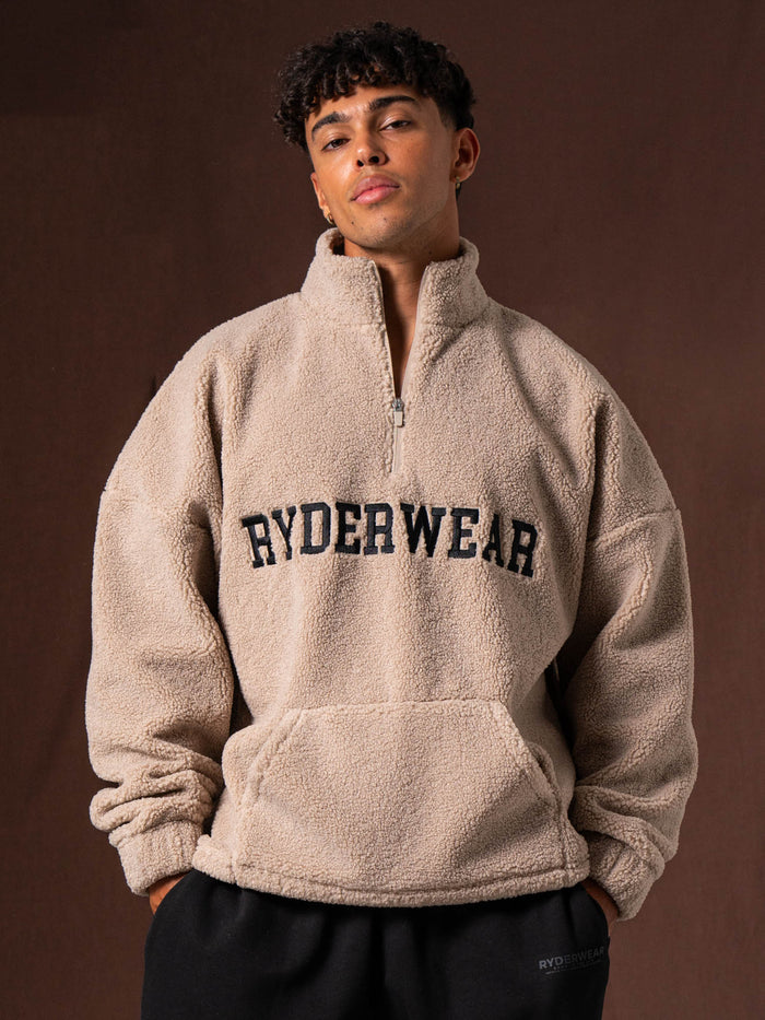 Unisex Teddy Jumper - Taupe Clothing Ryderwear