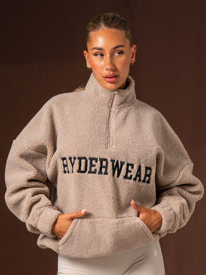 Unisex Teddy Jumper - Taupe Clothing Ryderwear