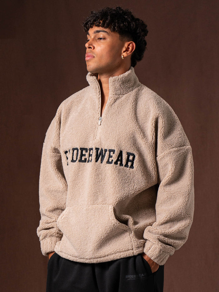 Unisex Teddy Jumper - Taupe Clothing Ryderwear