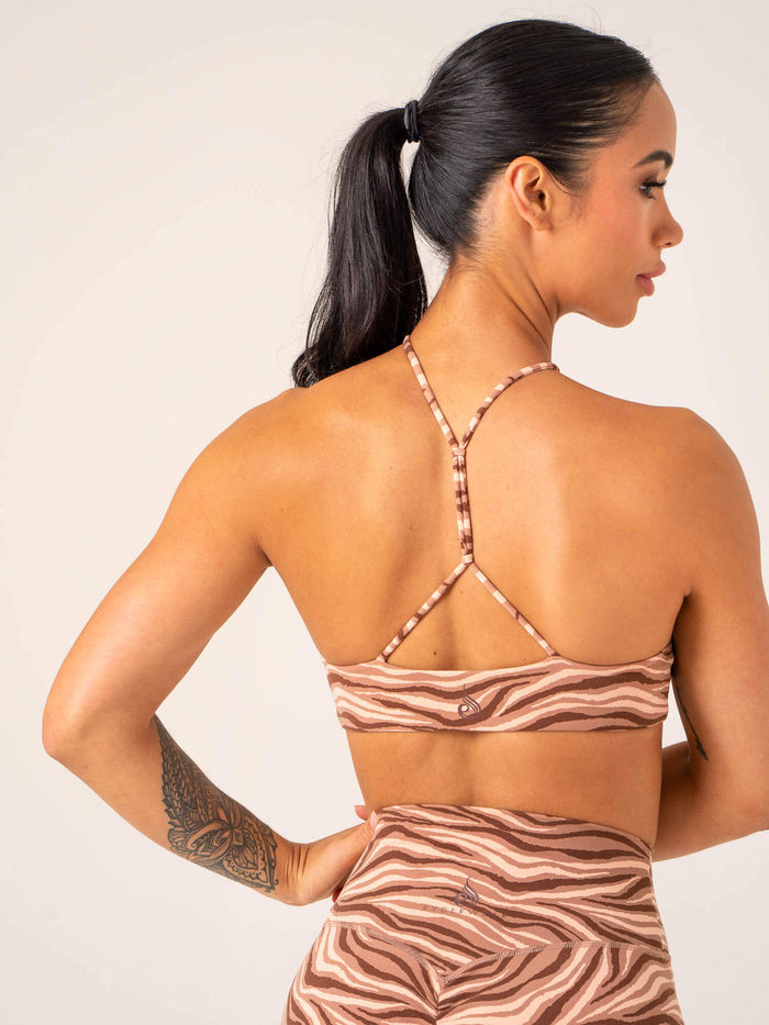 Unstoppable Sports Bra - Mocha Zebra Clothing Ryderwear