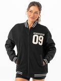 Varsity Bomber Jacket - Black/Black Clothing Ryderwear