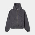 Washed Full Zip Mens Hoodie (Grey)