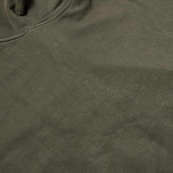 Washed Full Zip Mens Hoodie (Olive)