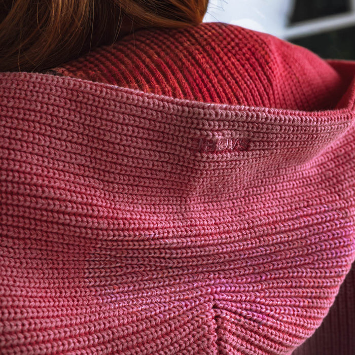 Washed Pink Knit Full Zip Womens Hoodie (Washed Pink)