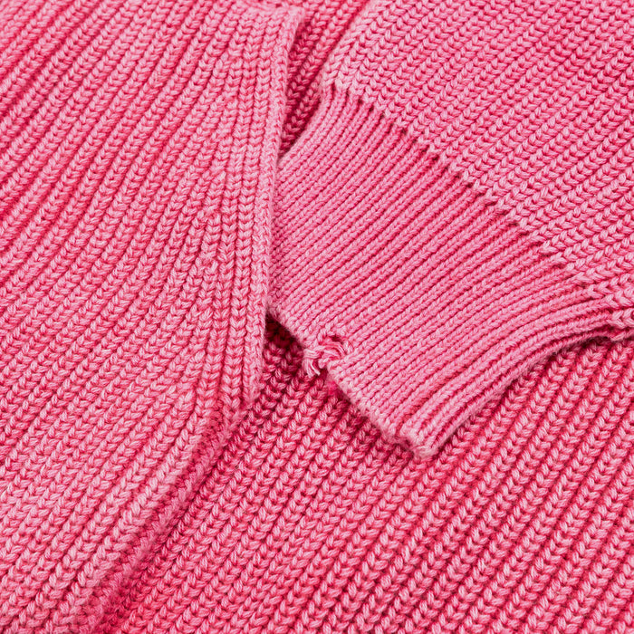 Washed Pink Knit Full Zip Womens Hoodie (Washed Pink)