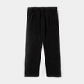 Washed Wide Leg Fleece Mens Pants (Black)