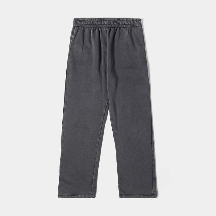 Washed Wide Leg Fleece Mens Pants (Grey)