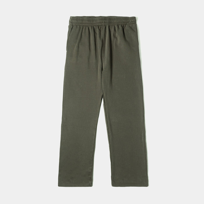 Washed Wide Leg Fleece Mens Pants (Olive/Olive)