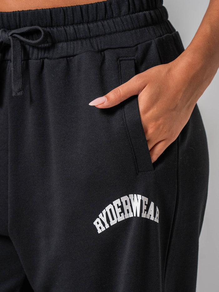 Women's Collegiate Track Pant - Black Clothing Ryderwear
