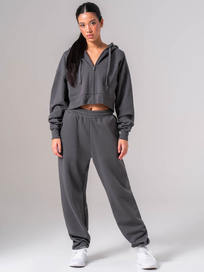 Womens Track Jacket - Charcoal Clothing Ryderwear