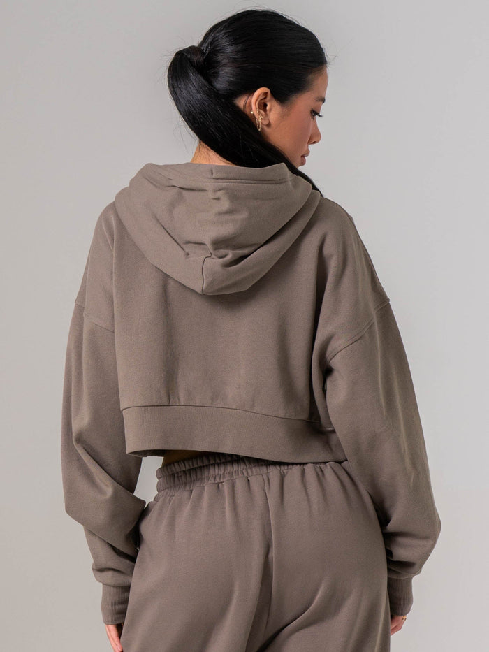 Womens Track Jacket - Deep Taupe Clothing Ryderwear