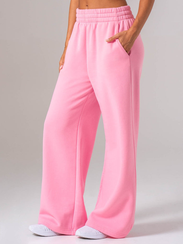 Womens Wide Leg Trackpant - Bubblegum Clothing Ryderwear