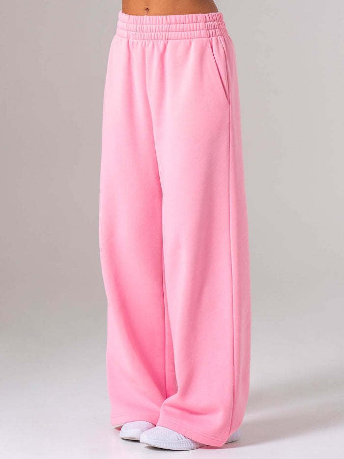 Womens Wide Leg Trackpant - Bubblegum Clothing Ryderwear