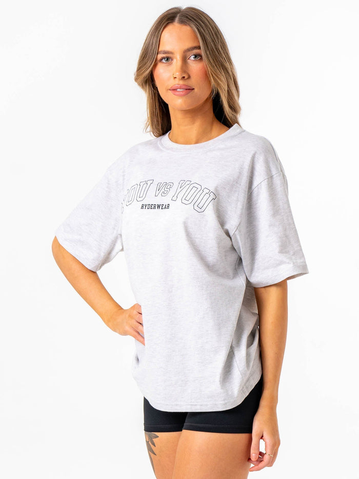 You vs You Oversized T-Shirt - Snow Marl Clothing Ryderwear