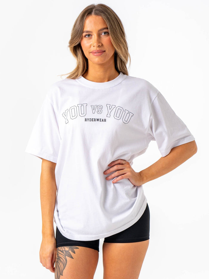 You vs You Oversized T-Shirt - White Clothing Ryderwear