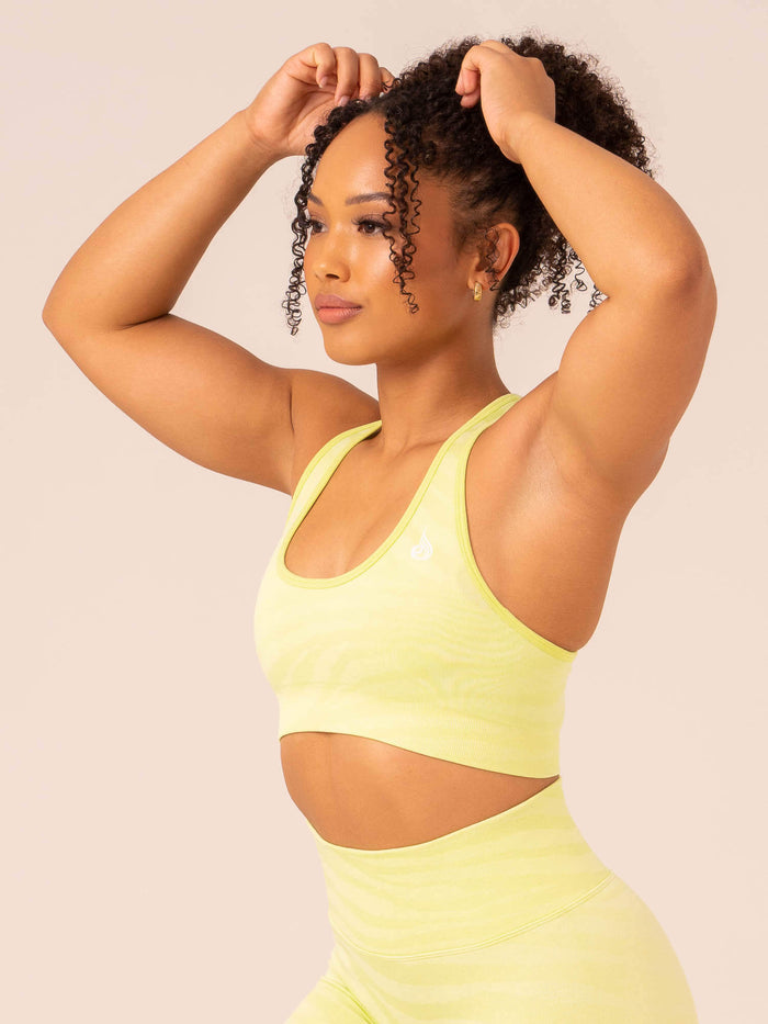 Zebra Seamless Sports Bra - Lime Zebra Clothing Ryderwear